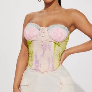 Pastel Strapless Bustier Top